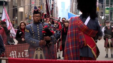 Thousands celebrate Scottish culture in New York as Tartan Day Parade returns