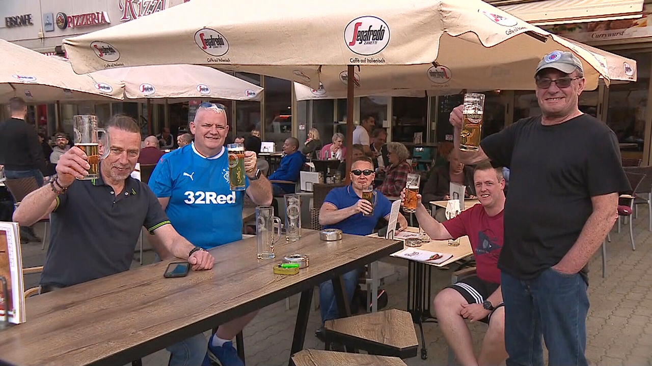 Thousands of Rangers fans are expected to gather in Leipzig over the next two days.