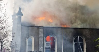 Fire threatens to destroy former St Andrew’s Church in Alexandria as blaze engulfs it for second time