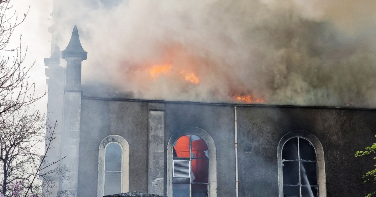 Blaze at Alexandria's former St Andrew's Church