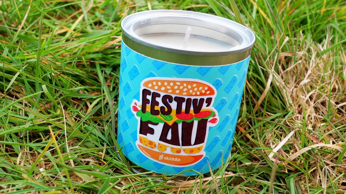 The limited-edition festival candle from Skiddle, appropriately named ‘Festiv’eau’,  has just dropped. 

