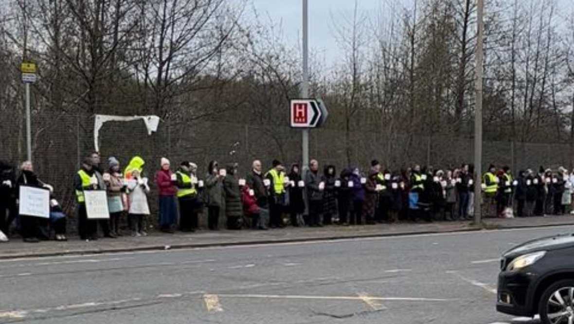 Anti-abortion protest outside Queen Elizabeth University Hospital in Glasgow last month. 