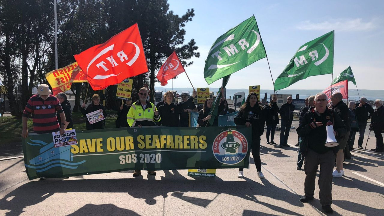 Former P&O workers blockade ports in protest over sackings