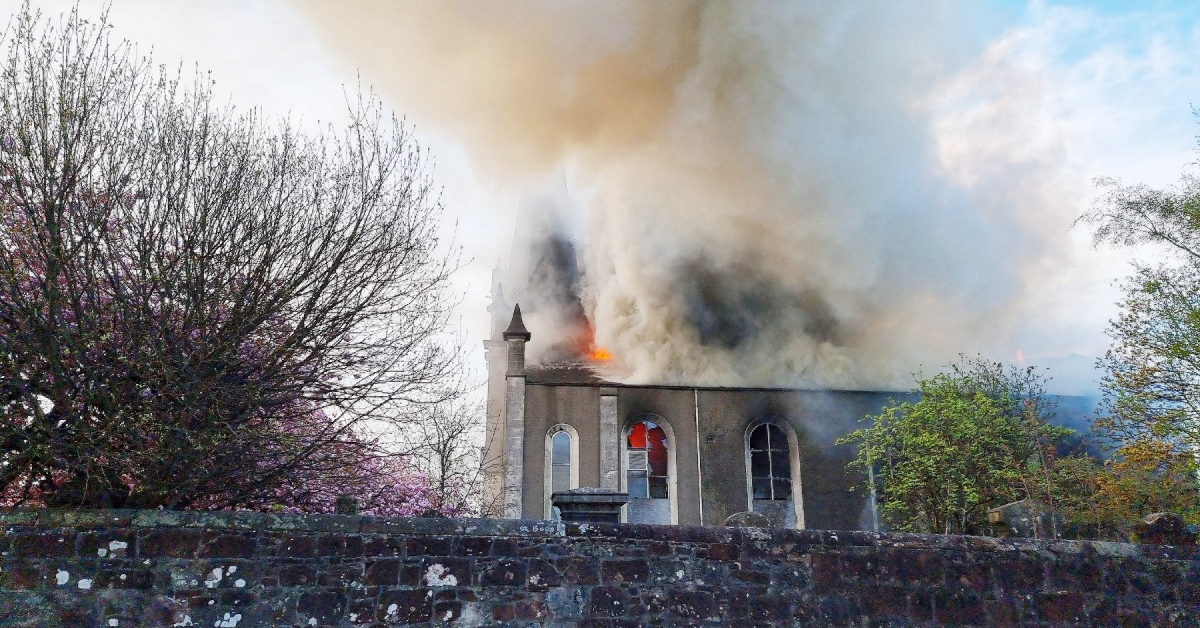 Blaze at Alexandria's former St Andrew's Church