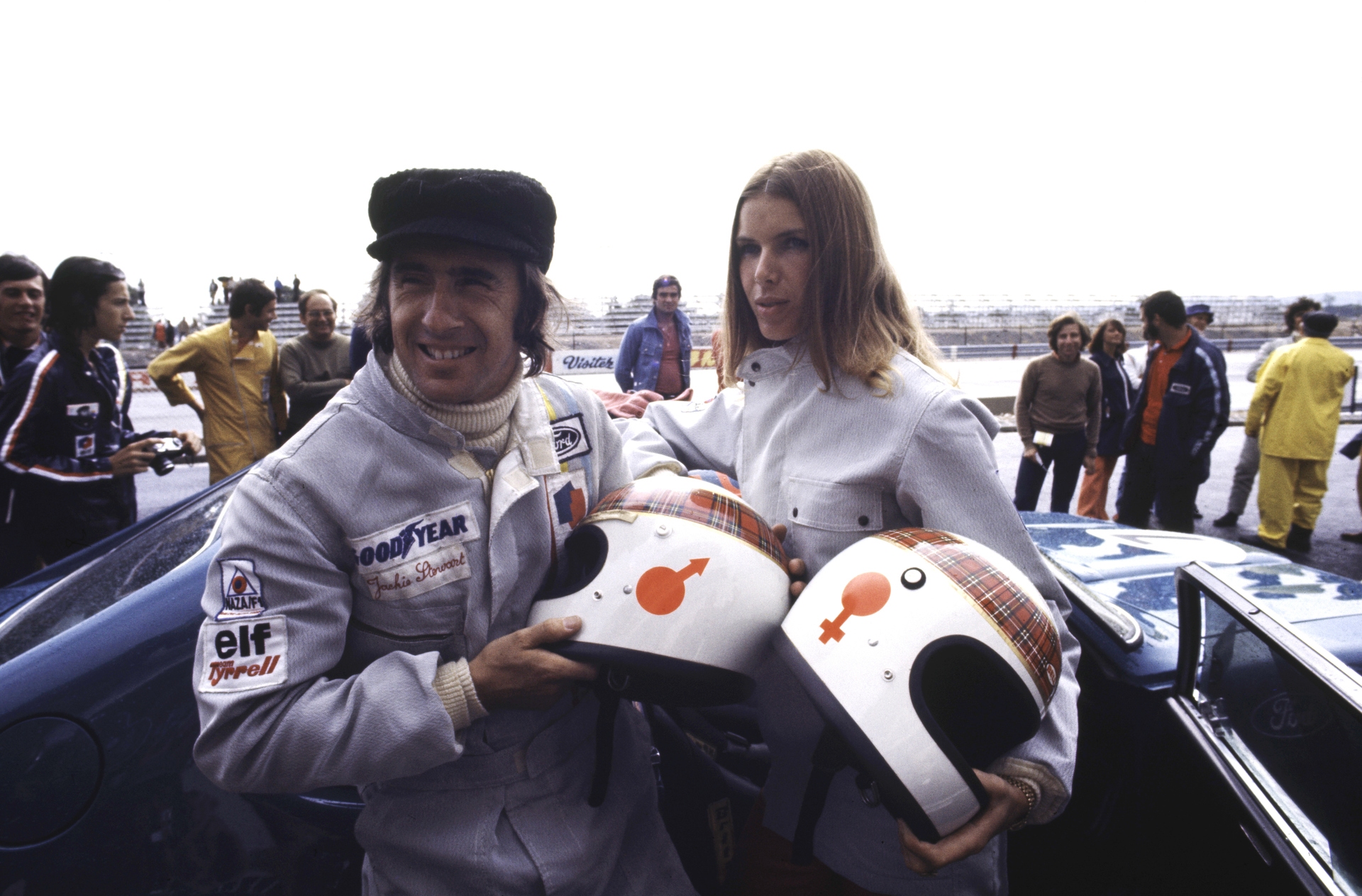Sir Jackie Stewart with Lady Helen in 1972, at the Circuit Paul Ricard in Le Castellet, France.