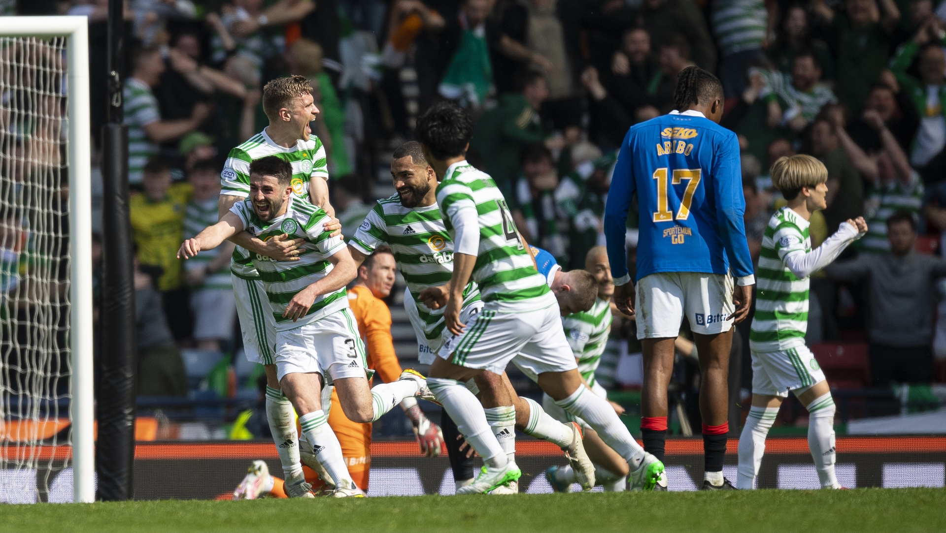 Greg Taylor had given Celtic the lead at Hampden. (Photo by Ross MacDonald / SNS Group)
