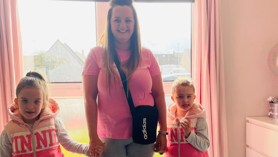 Nicola with her daughters.