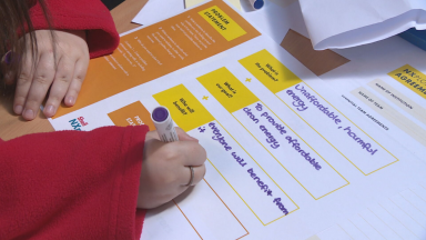 Young women showcase their ideas to leading energy experts
