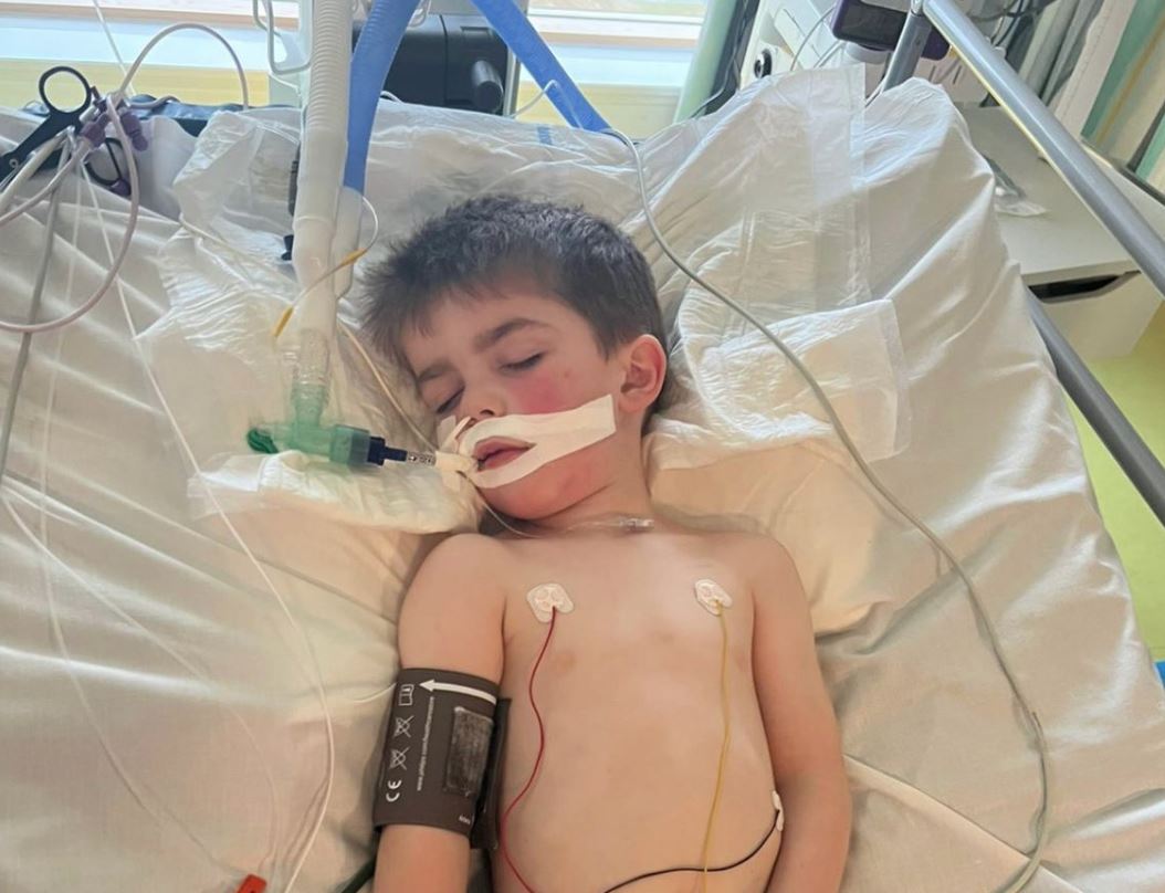 Gavin,5, was placed in an induced coma. 