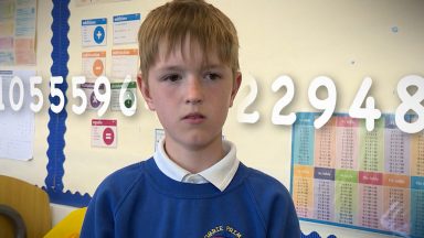 School pupils at Comrie Primary in Perthshire master the mathematical formula Pi