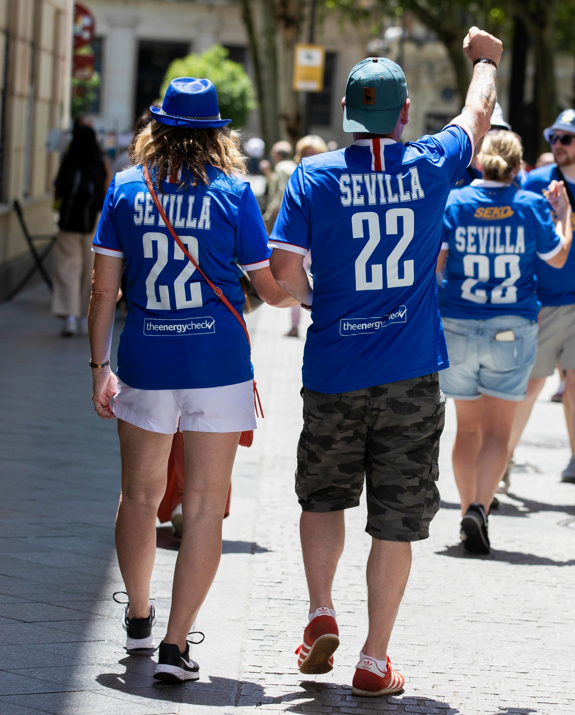 Rangers fans in Seville ahead of the UEFA Europa League Final, on May 18.