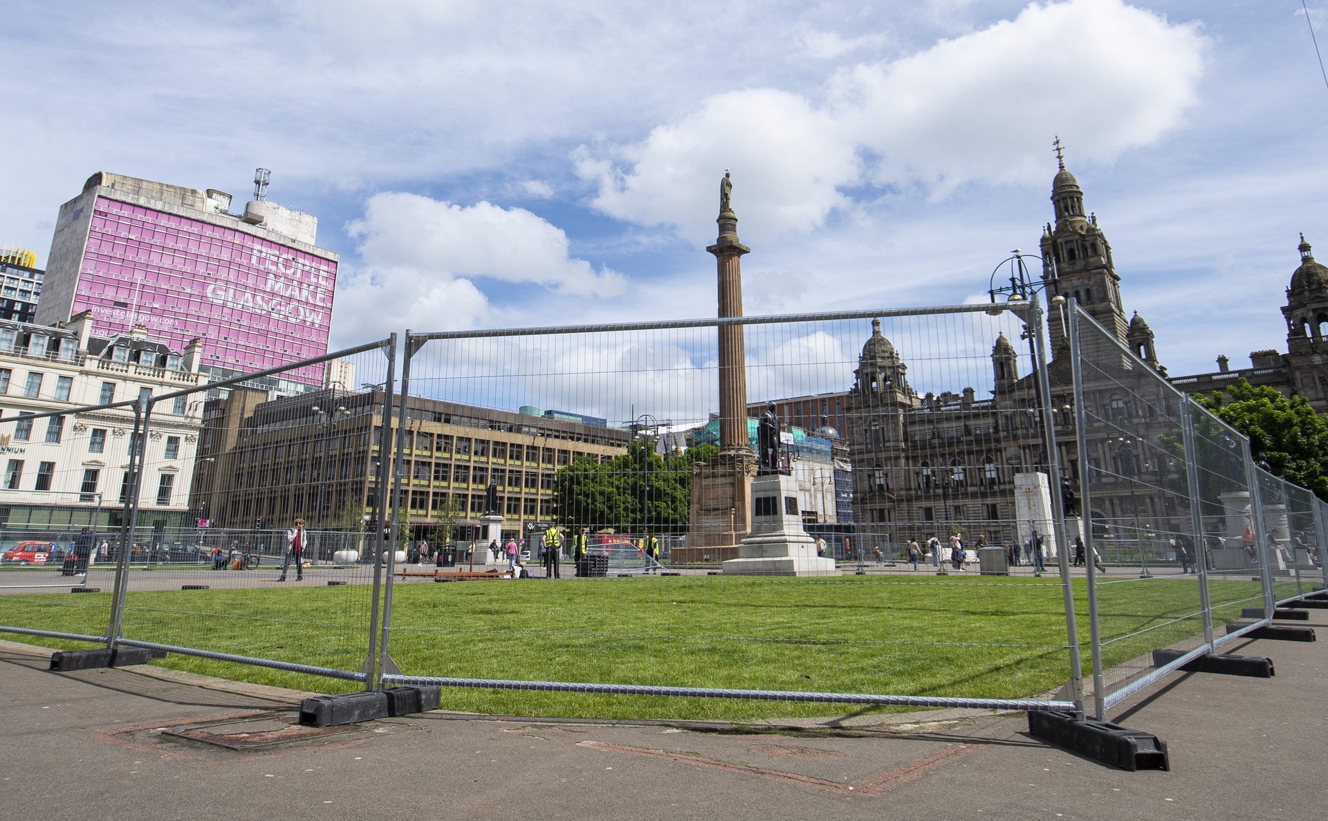 Parts of George Square were blocked off on Wednesday morning. 