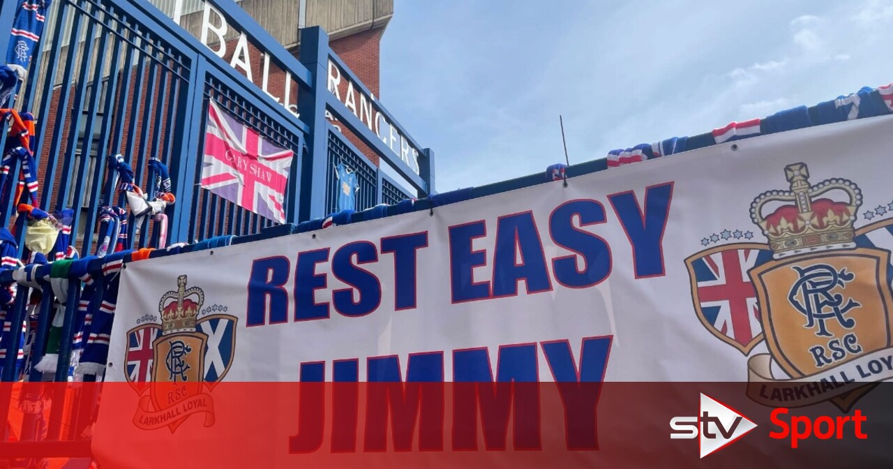 Rangers fans say farewell to kitman Jimmy Bell as funeral cortege