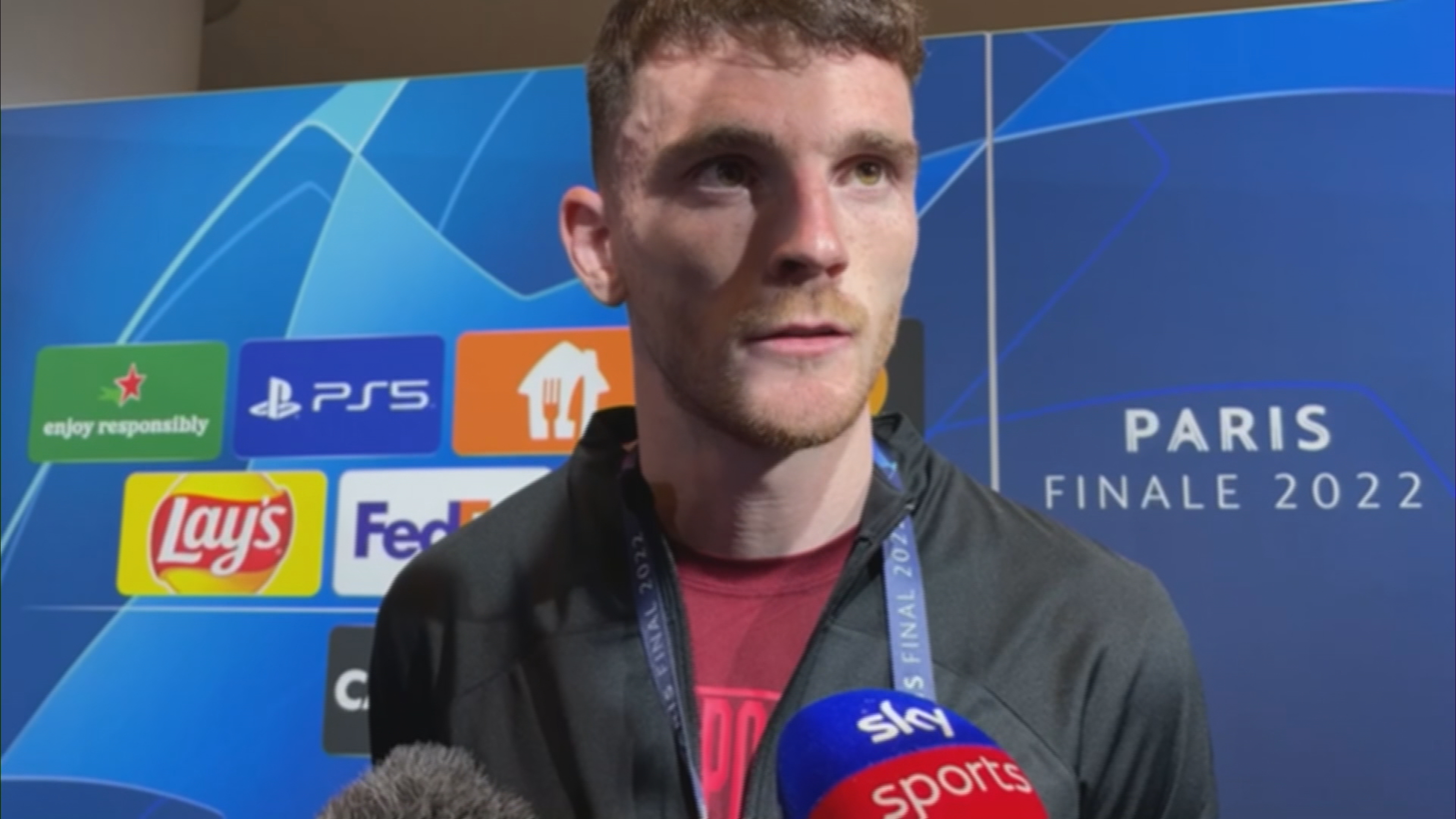Andy Robertson said the organisation of the final was a 'shambles'. (ITV News)