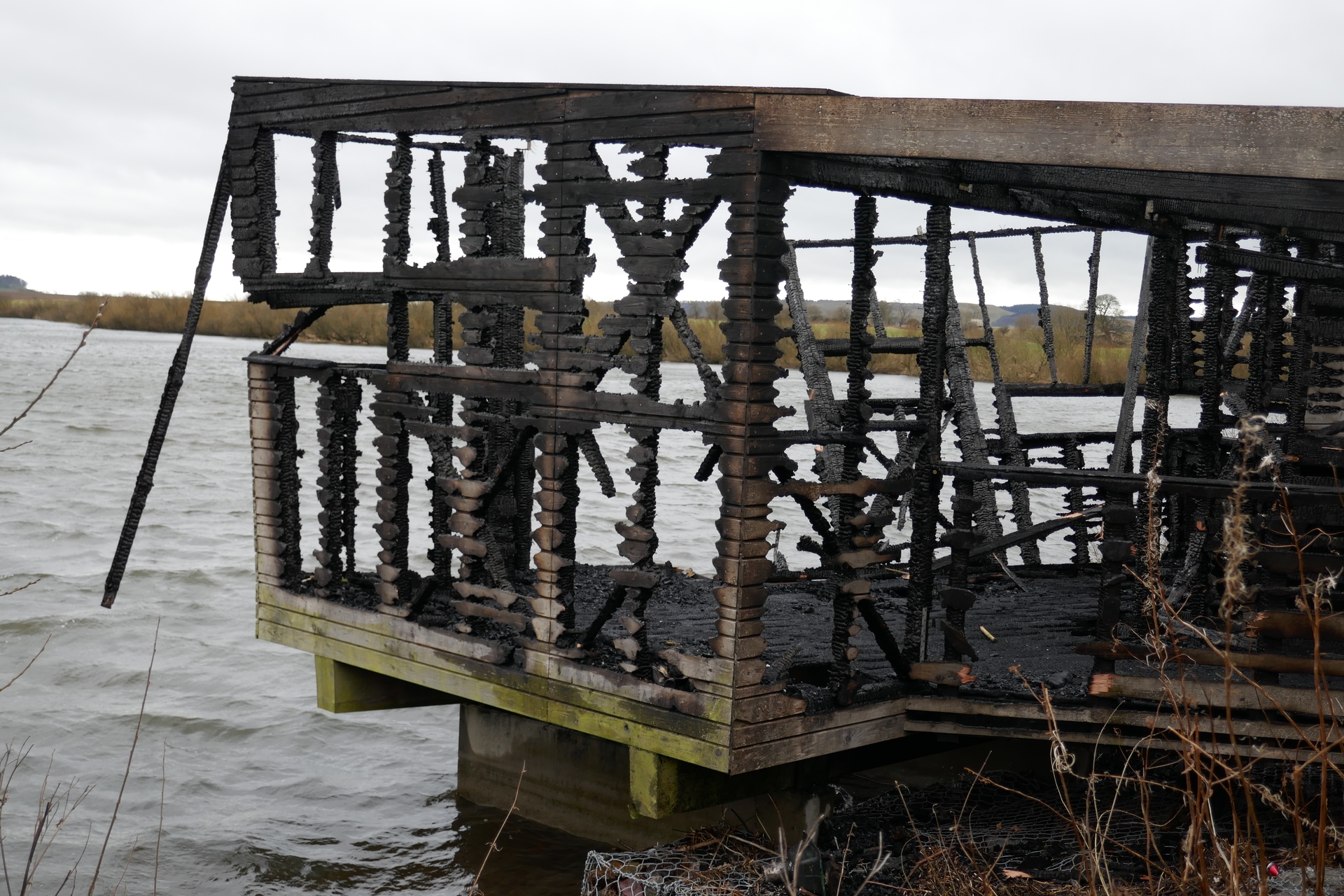 Mill Hide in the Loch Leven National Nature Reserve was destoyed by a fire in February 2021.