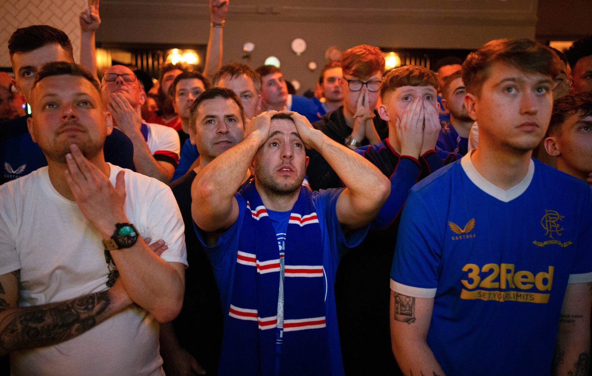 Fans were left dejected but proud at The Auctioneers pub in Glasgow.