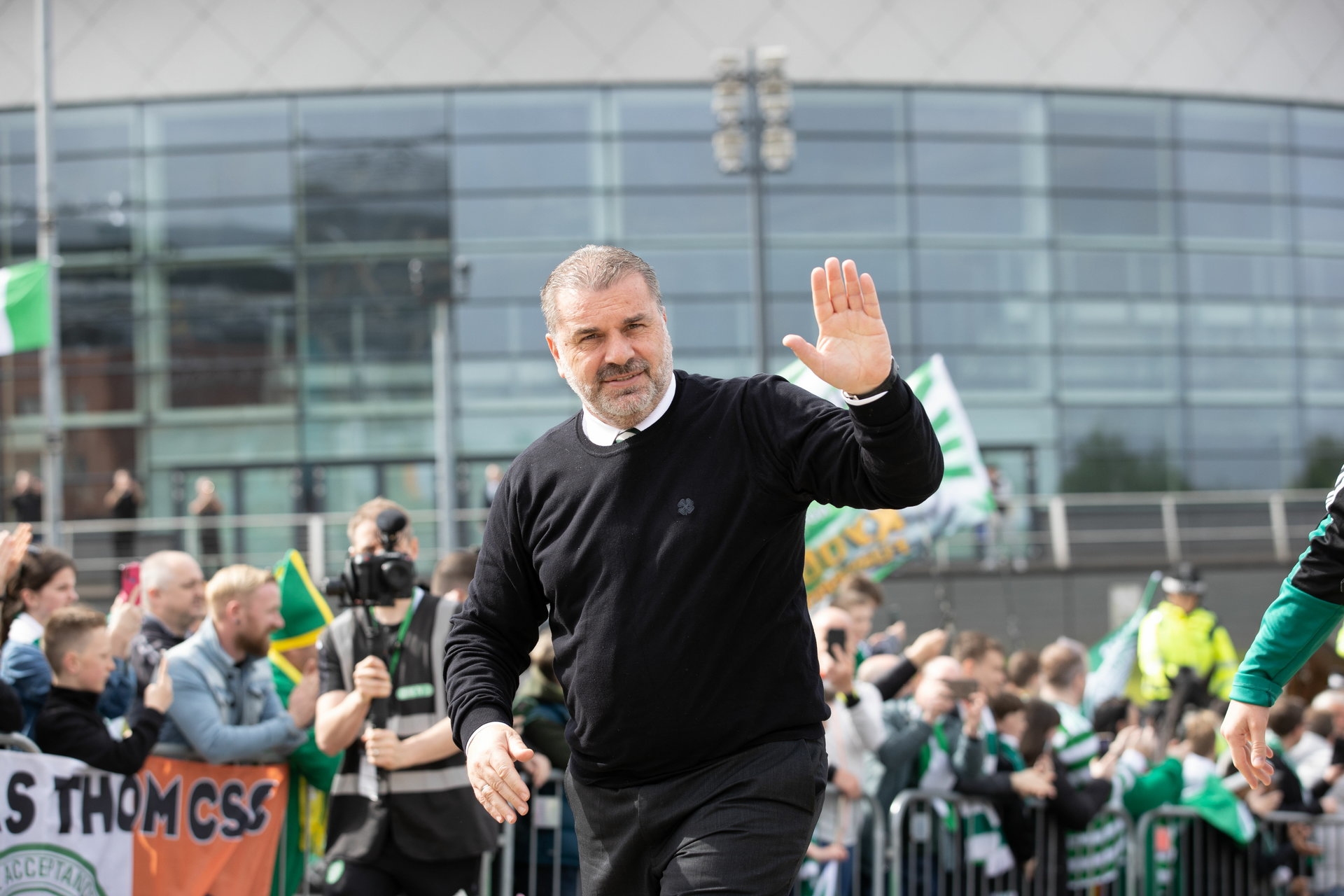 Postecoglou during a cinch Premiership match between Celtic and Motherwell.