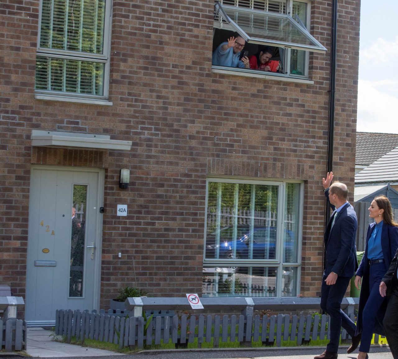 Royal visit: Will and Kate wave to locals in Scotland.