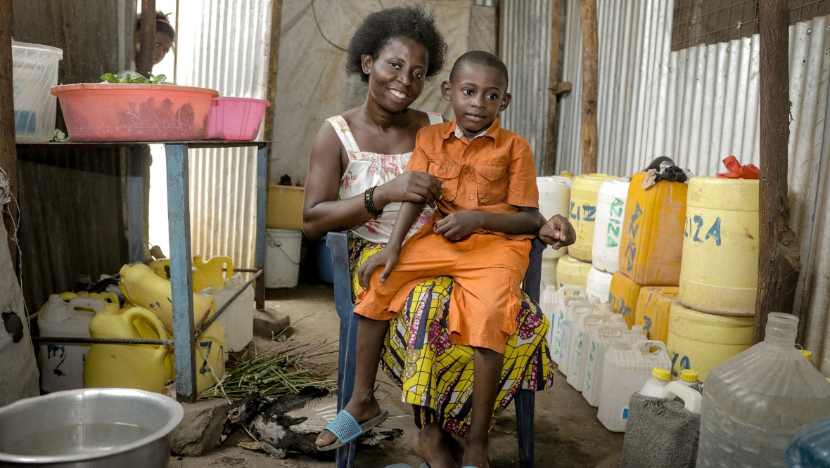 Aziza is delighted her son Jibril was able to have surgery. 