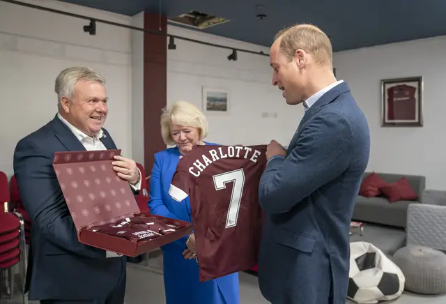 Gift: William was given Hearts tops with his children’s names on the back. (Jane Barlow/PA)