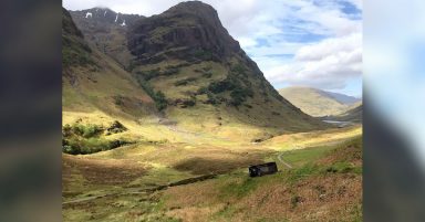 Campervan falls 100ft after rolling over edge of Three Sisters viewpoint car park in Glencoe
