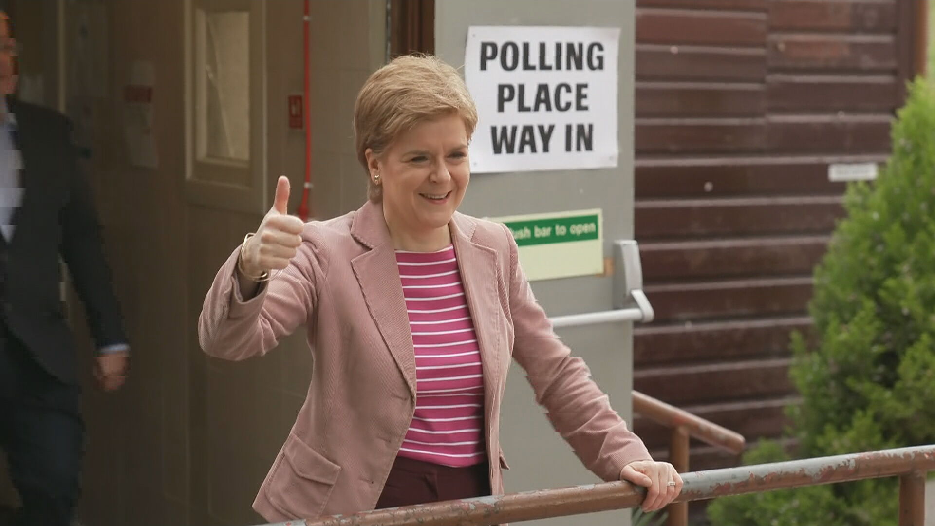 Nicola Sturgeon voted at her local polling station in the Baillieston area of Glasgow.