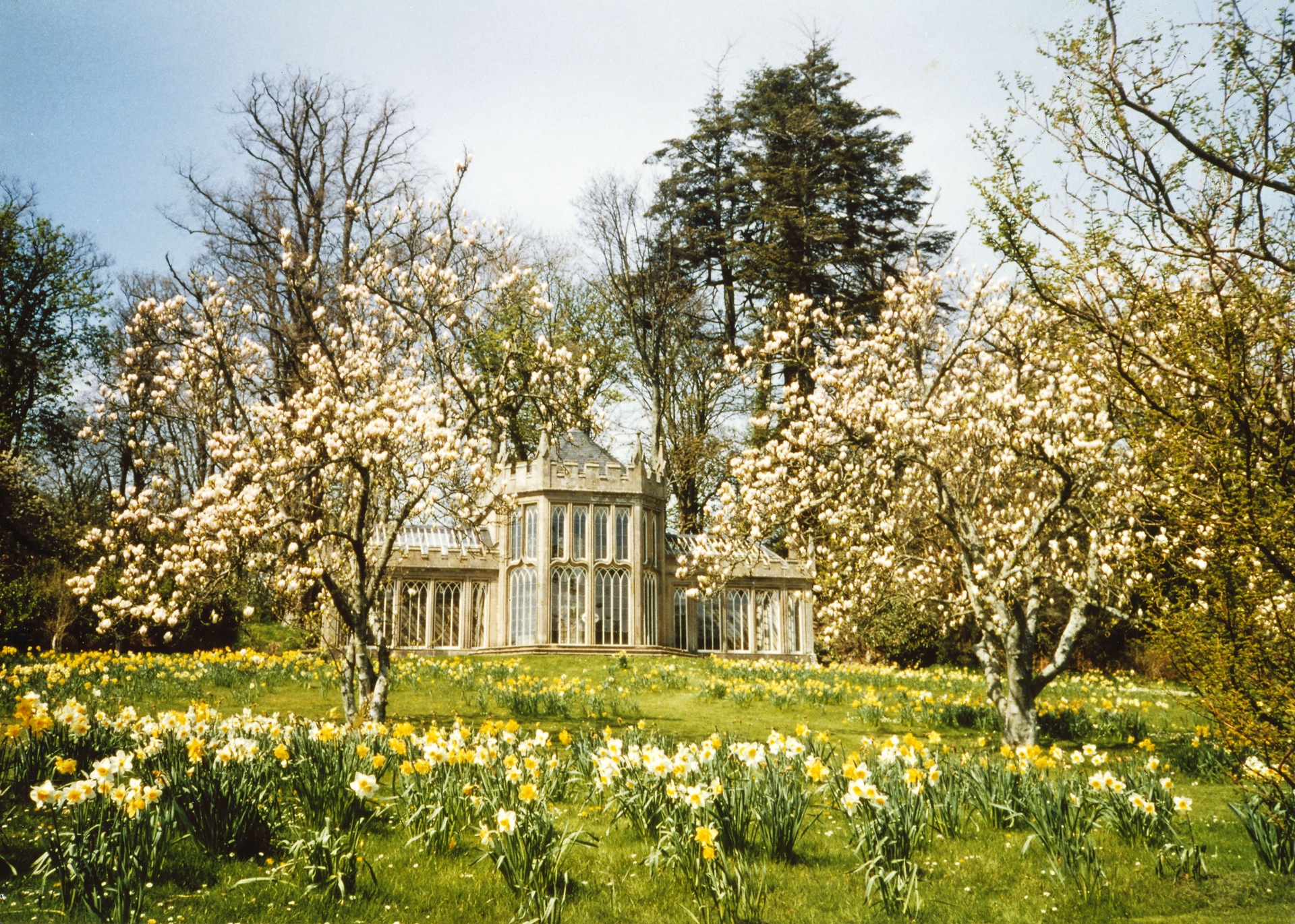 The stunning estate also boasts a beautiful greenhouse. 