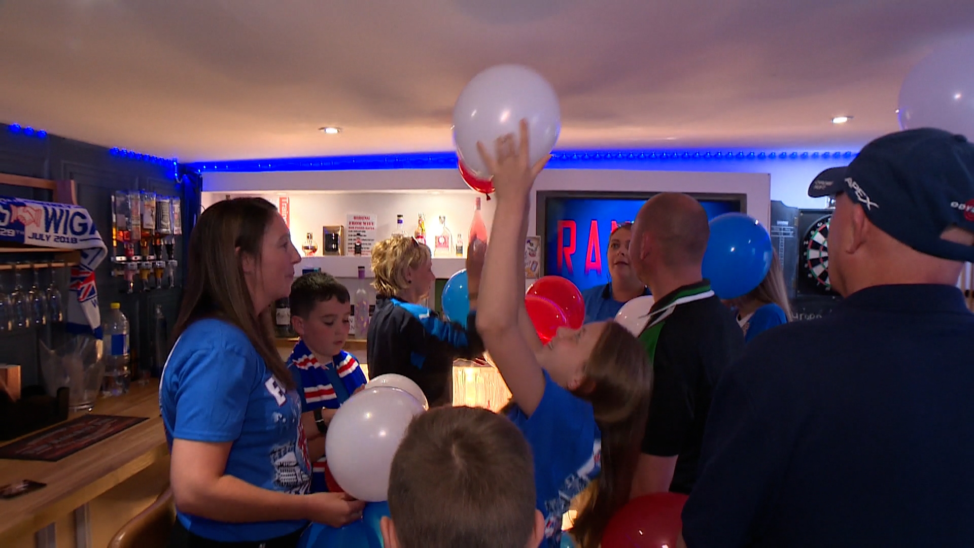 The Menzies family has turned their bar blue ahead of the big game.