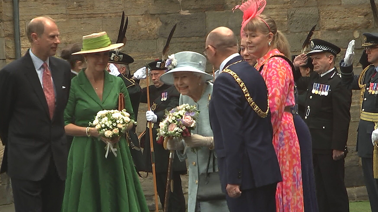 The Queen arrived in Edinburgh on Monday. 