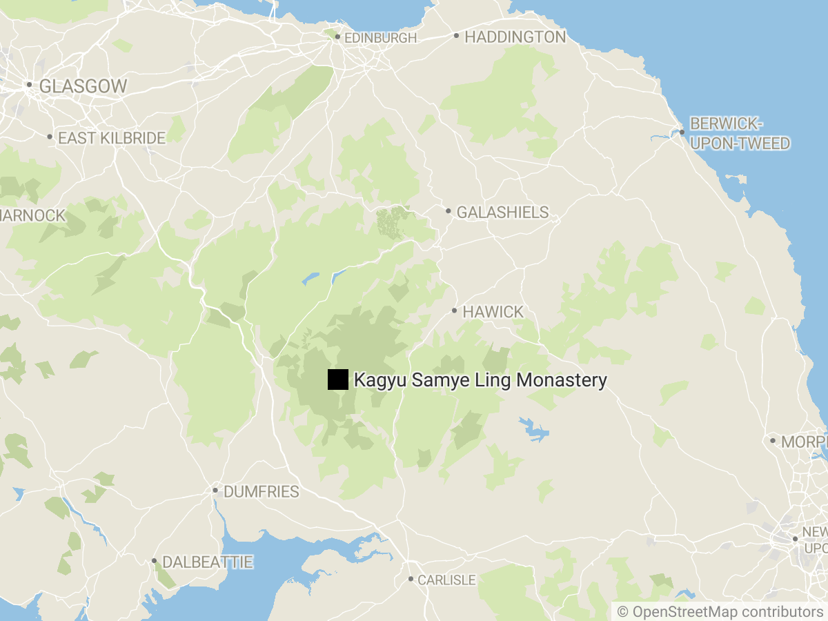 Kagyu Samye Ling monastery is located in Eskdalemuir, around 15 miles from Lockerbie.