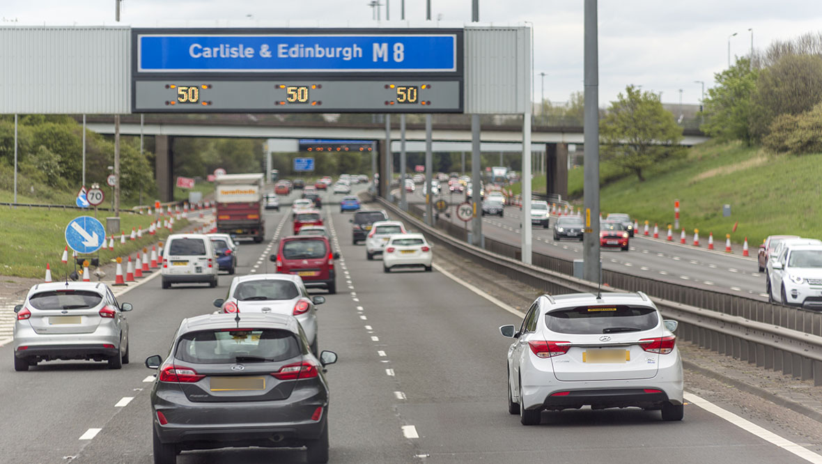 Glasgow Airport Express and traffic delayed after rush hour crash on M8