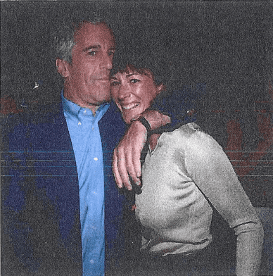 handout photo issued by US Department of Justice of Ghislaine Maxwell with Jeffrey Epstein