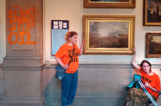 Just Stop Oil protesters glue themselves to 19th century painting at Kelvingrove Art Gallery in Glasgow