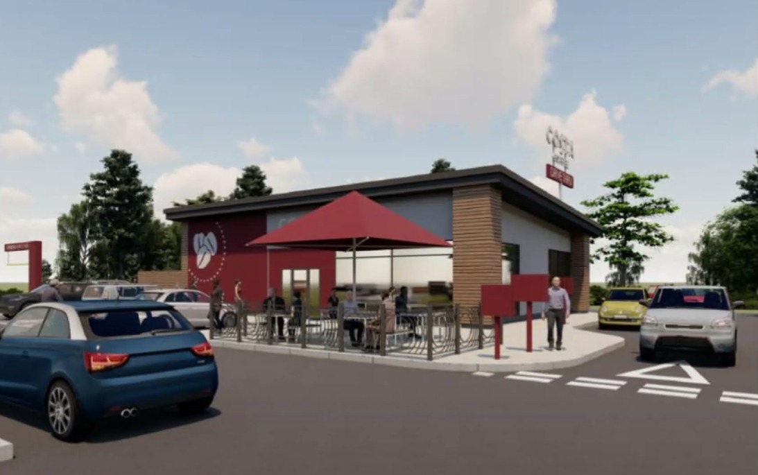 Rejected Dumbarton Costa Coffee drive-thru has signs approved by West Dunbartonshire Council