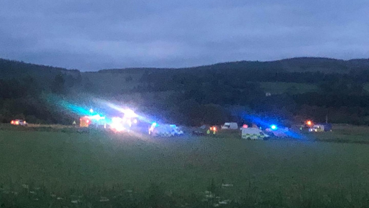 Teenager airlifted and three others rushed to hospital after one-vehicle smash on A944 in Aberdeenshire