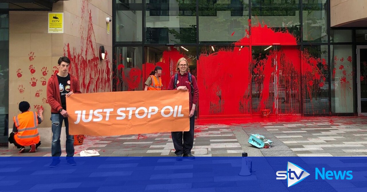 UK Government offices in Edinburgh covered in paint in protest against Shell gas field - Vimarsana News