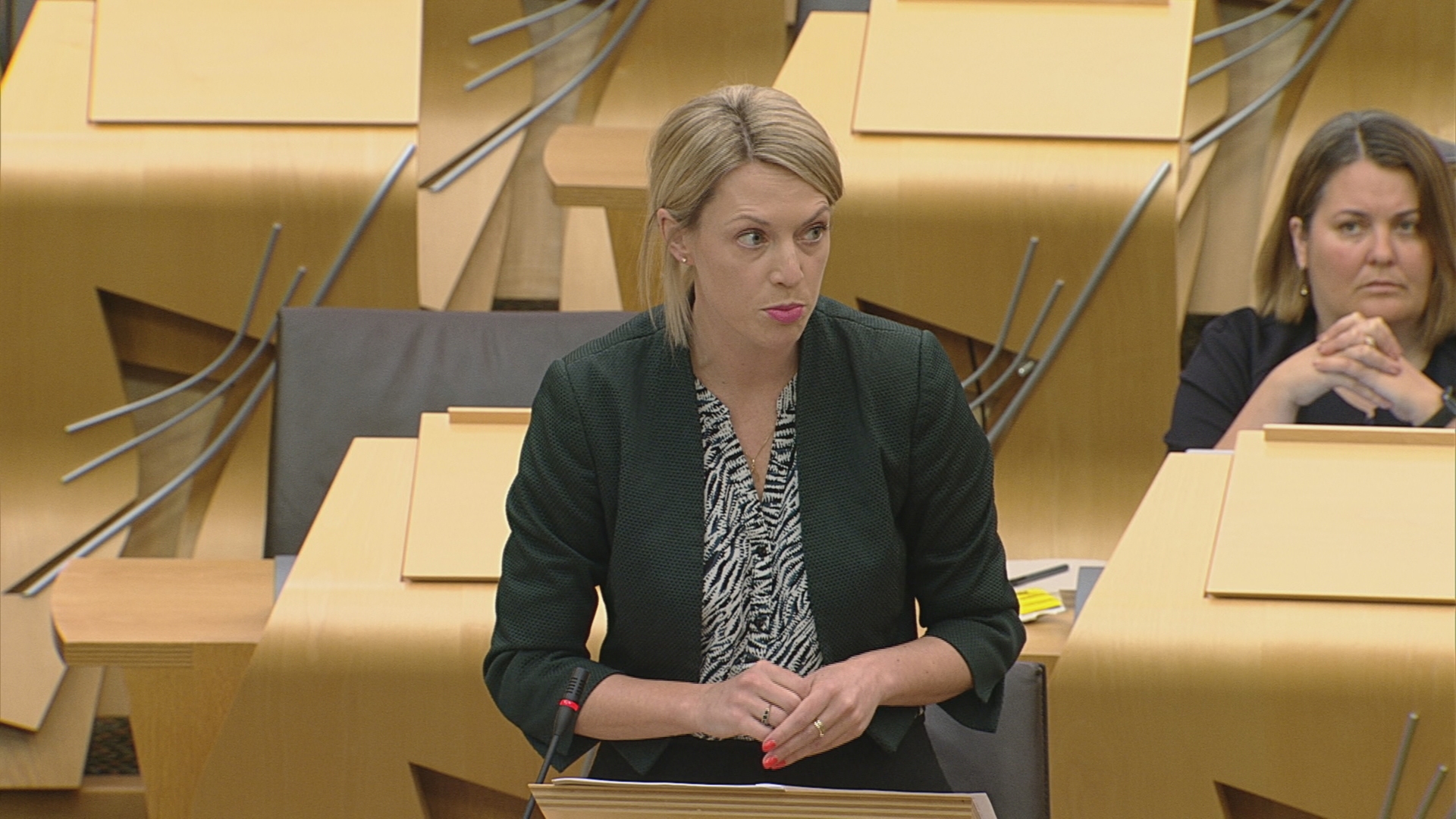 The transport minister said that timetabling for the match had been 'incredibly difficult'. (Scottish Parliament TV)