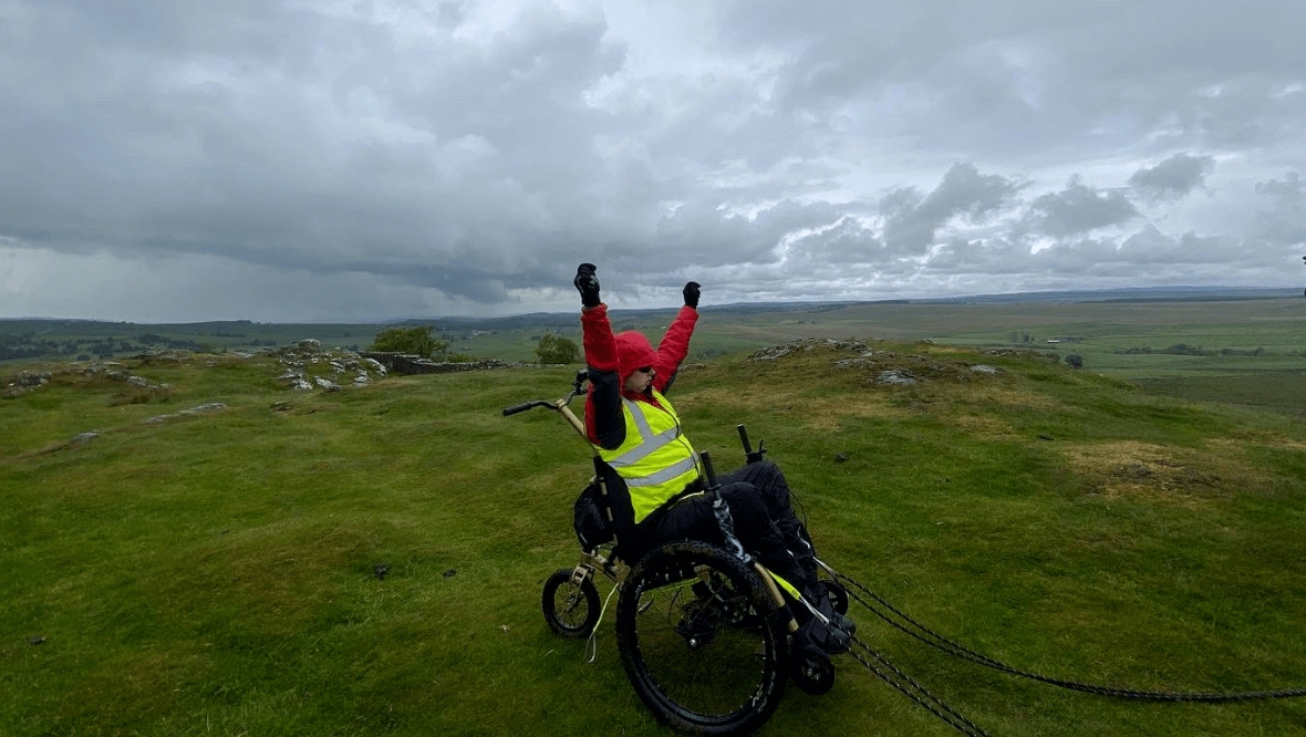 Teenage wheelchair user Brynn Hauxwell conquers Hadrian’s wall for charity