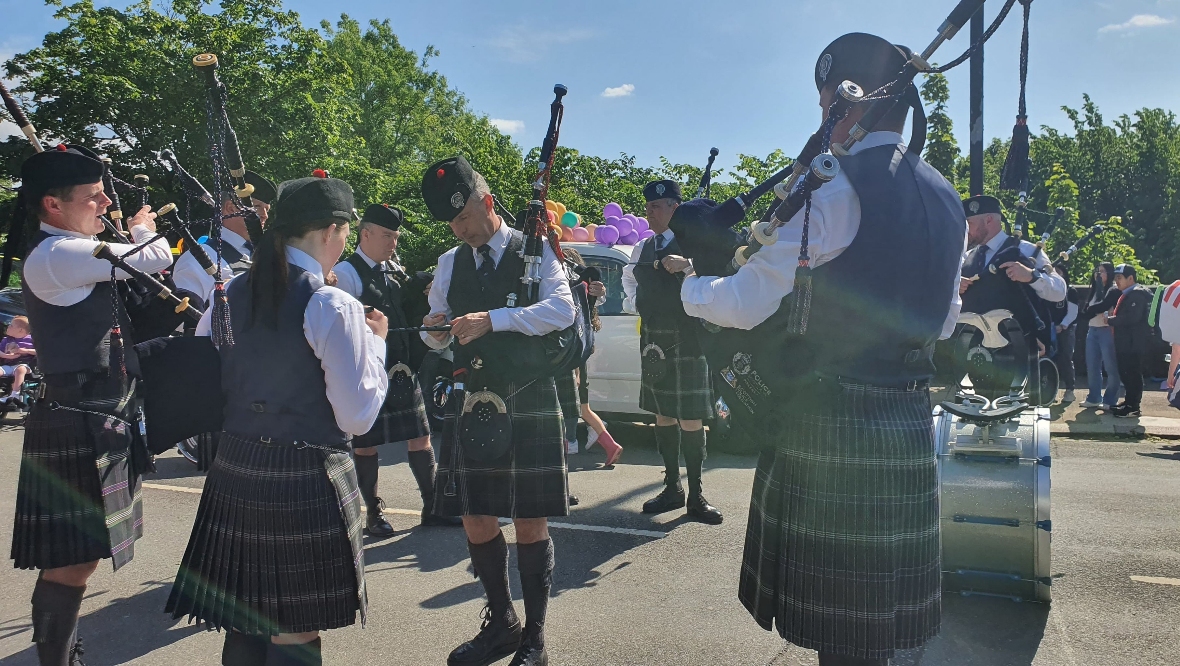 Children are being treated to entertainment throughout the day.