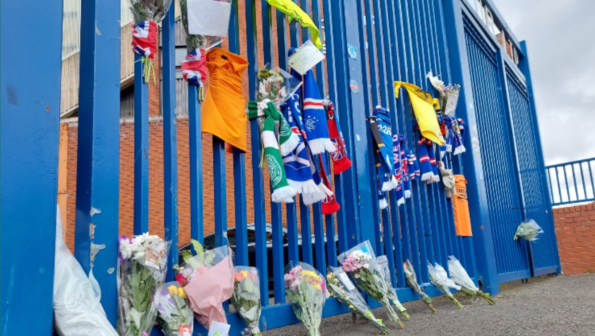 Tributes have been paid outside Ibrox.