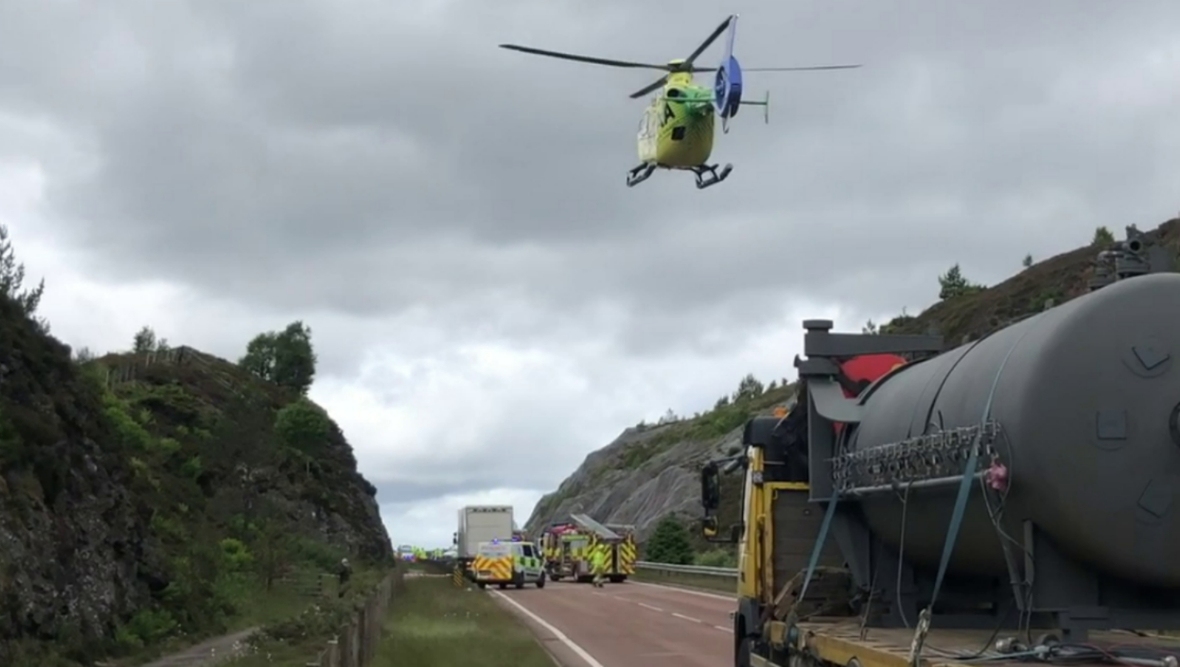 Four people rushed to hospital following serious crash on A9 near Carrbridge