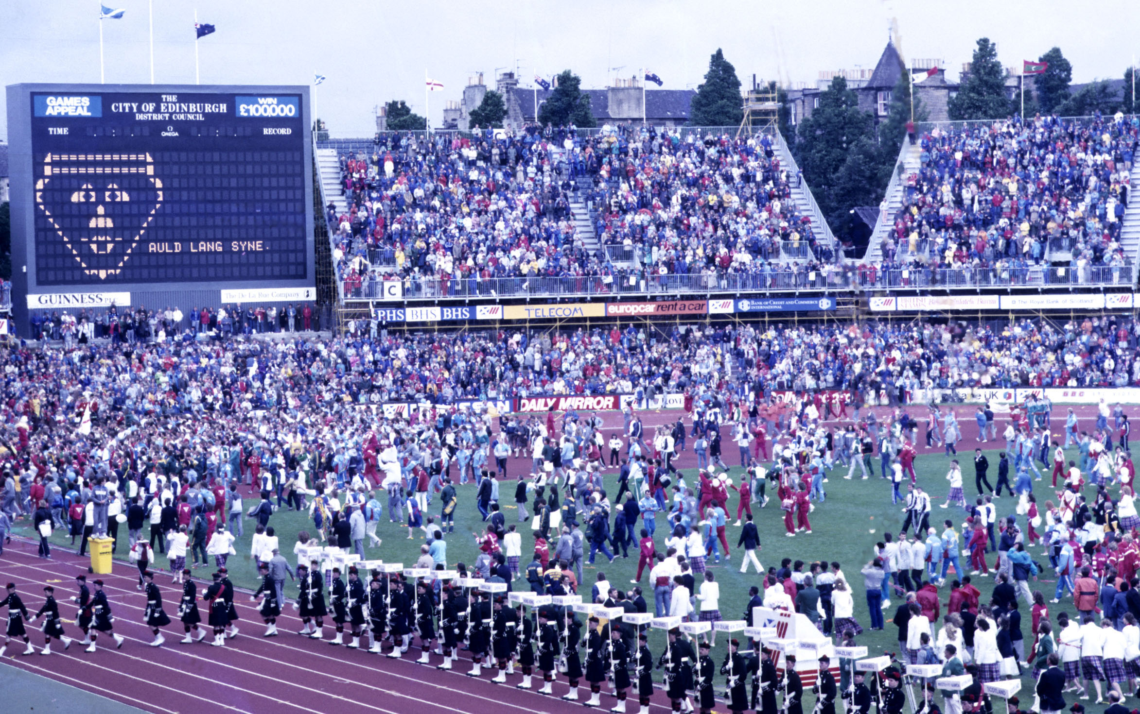 Party atmosphere at the closing ceremony.