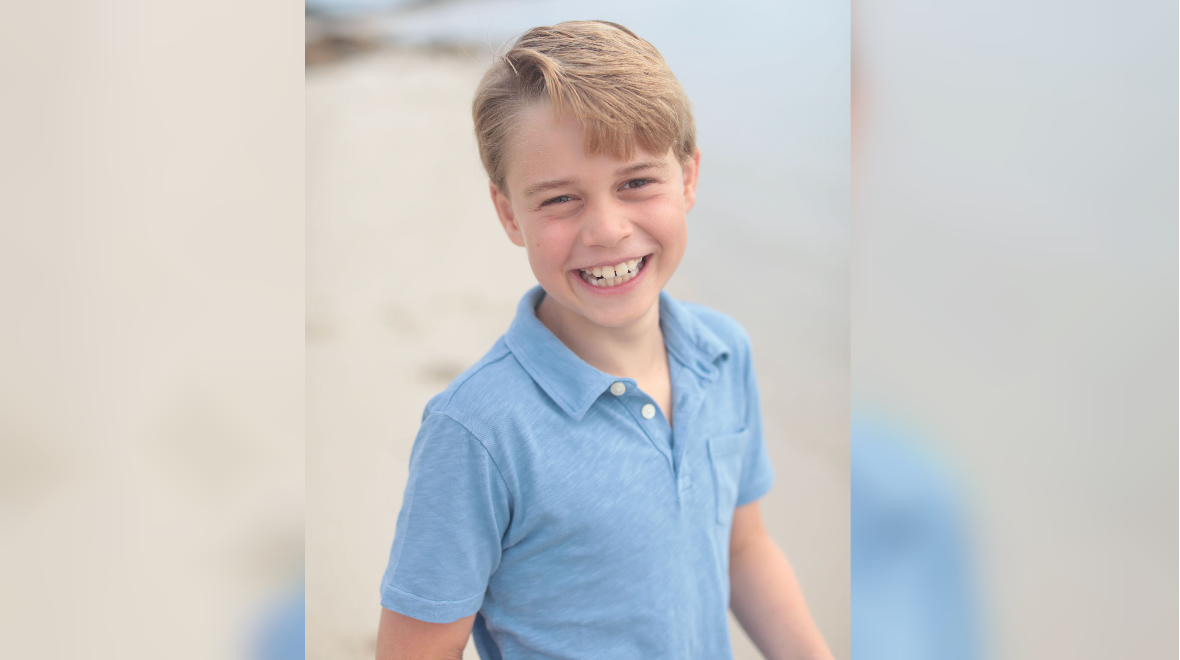 Beaming Prince George photographed by Kate for his official ninth birthday picture