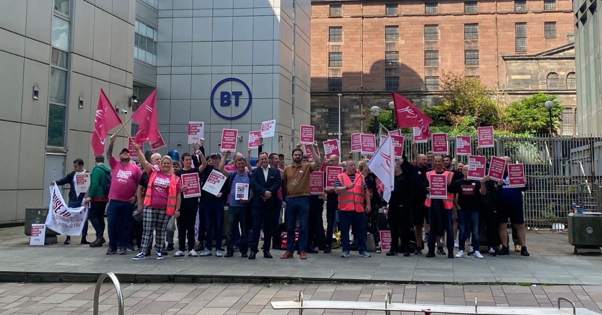 Emergency 999 call handlers take to picket line in pay dispute with BT in Dundee and Glasgow