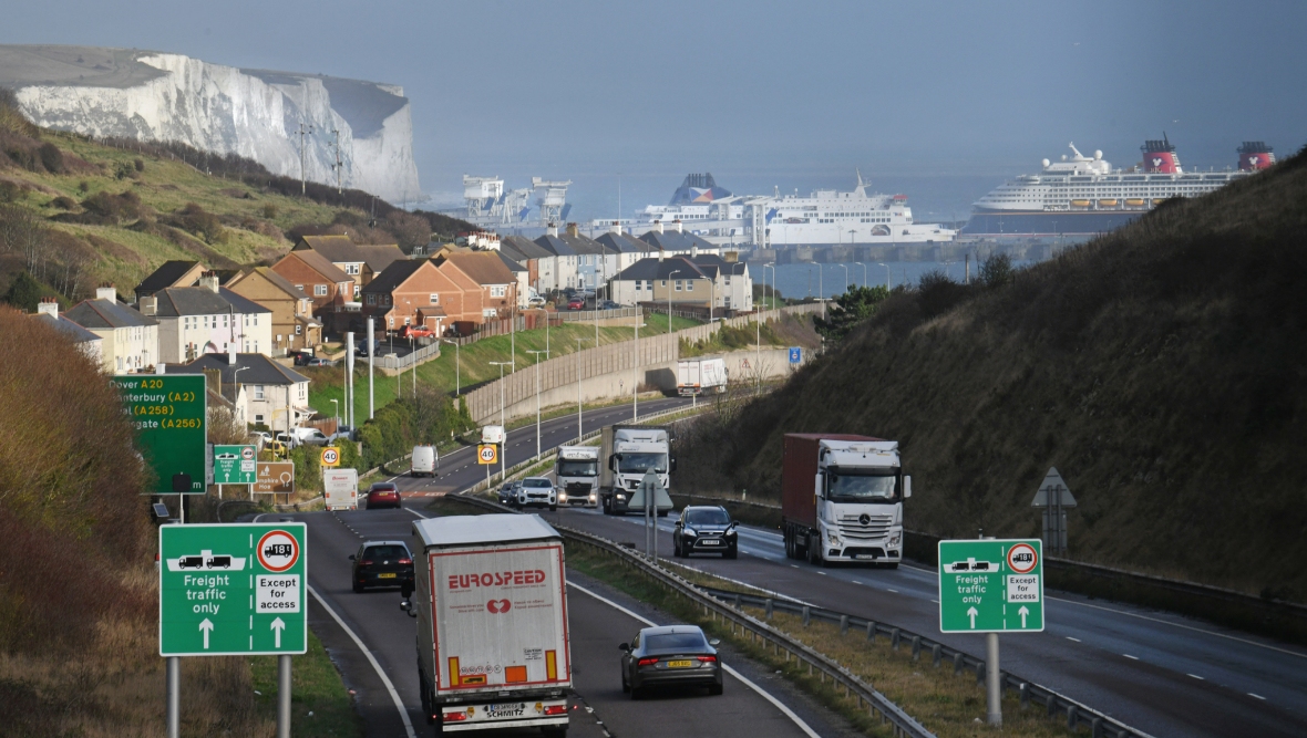 Holidaymakers travelling on ferries from Port of Dover are facing queues as France border control blamed