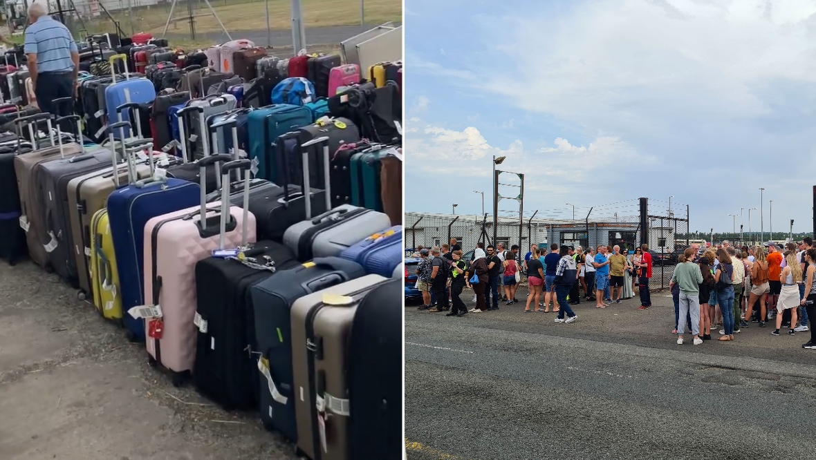 Passengers left without baggage in chaos at Edinburgh Airport as Swissport struggles with backlog