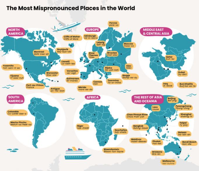 A map of mispronounced locations. 