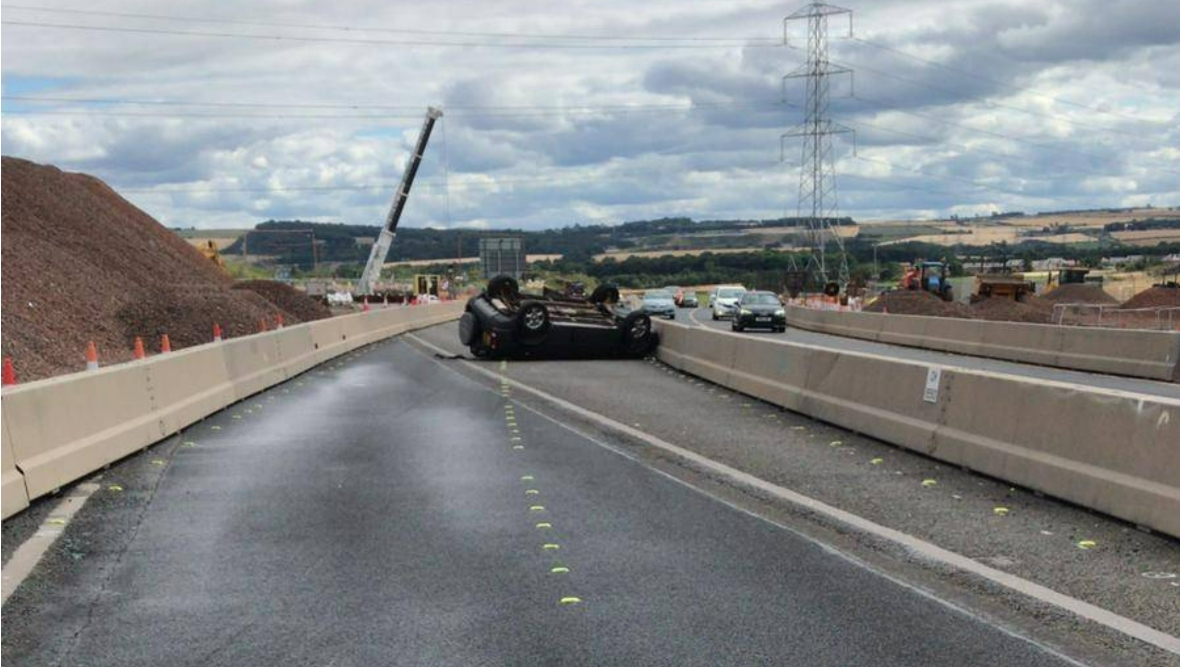 Dalkeith driver who could only see three metres ahead flips car on A1 before failing eye test