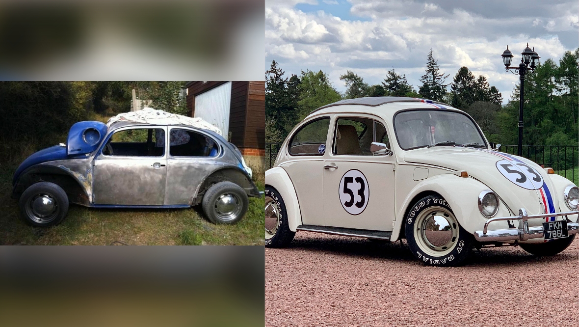 Ross transformed the car to turn it into Herbie. 