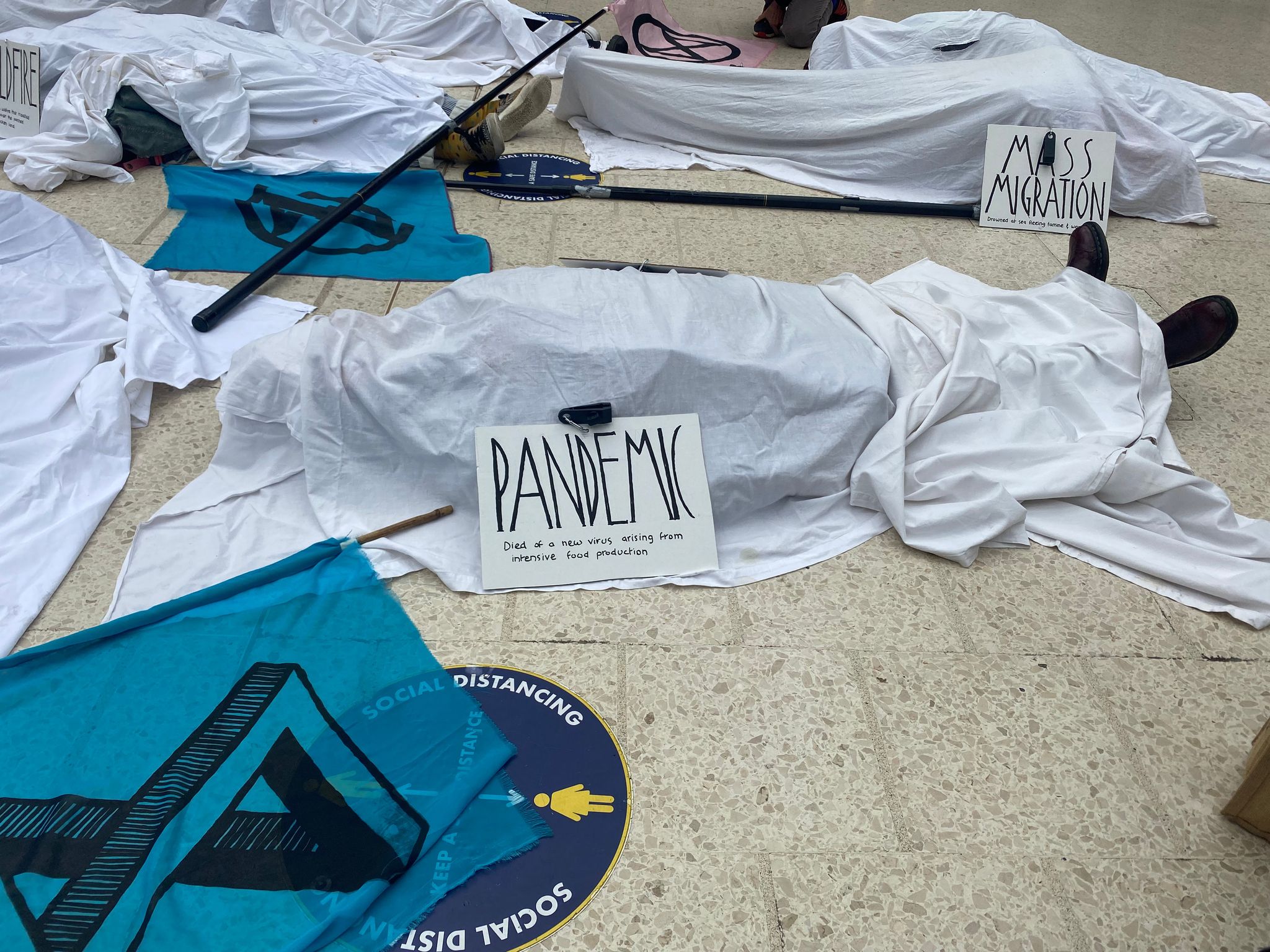 Protestors staged a 'die-in' at Glasgow Central Station